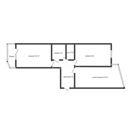 
  Продается 2-комн. квартира 66.6 м². Фото 1.