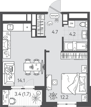 
  Продается 1-комн. квартира 36.85 м², в ЖК Все Свои ВИП, литера 6. Фото 1.