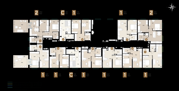 
  Продается 1-комн. квартира 32.2 м², в ЖК ГРЕЙД, литер 13. Фото 2.