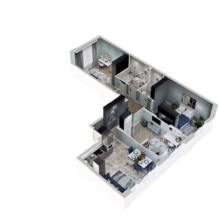 
  Продается 3-комн. квартира 77.1 м², в ЖК Зеленая территория, литера 1.2. Фото 1.