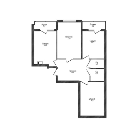 
  Продается 3-комн. квартира 82.3 м². Фото 1.
