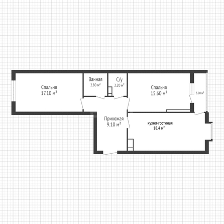 
  Продается 2-комн. квартира 65.2 м². Фото 1.