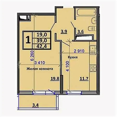 
  Продается 1-комн. квартира 39.3 м². Фото 32.