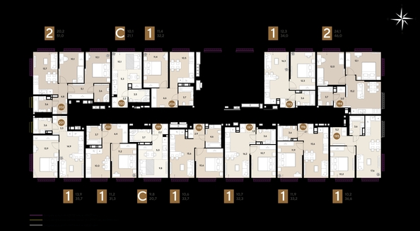 
  Продается 1-комн. квартира 32.2 м², в ЖК ГРЕЙД, литер 13. Фото 2.