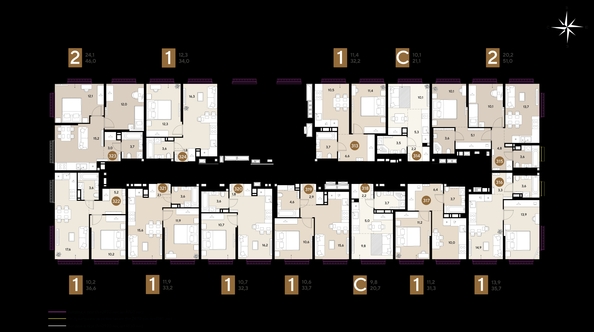 
  Продается 1-комн. квартира 32.2 м², в ЖК ГРЕЙД, литер 14. Фото 2.