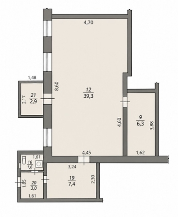 
  Продается универсальное помещение 60.5 м². Фото 16.