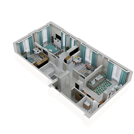 
  Продается 3-комн. квартира 67.5 м², в ЖК Зеленая территория, литера 1.1. Фото 1.