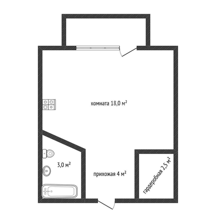 
  Продается студия 27.4 м². Фото 1.
