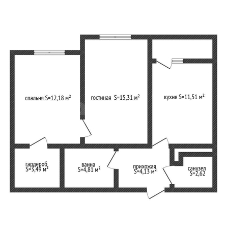 
  Продается 2-комн. квартира 54.7 м². Фото 1.