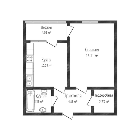 
  Продается 1-комн. квартира 38.2 м². Фото 1.