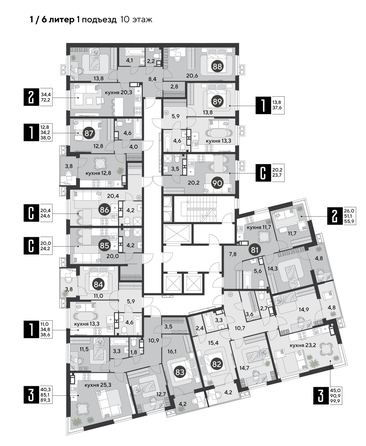
  Продается 3-комн. квартира 99.9 м², в ЖК Парк Победы 2, литера 6. Фото 2.