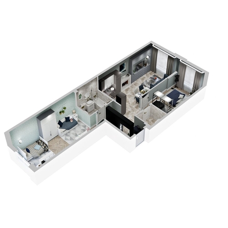 
  Продается 2-комн. квартира 68.2 м², в ЖК Зеленая территория, литера 1.1. Фото 1.
