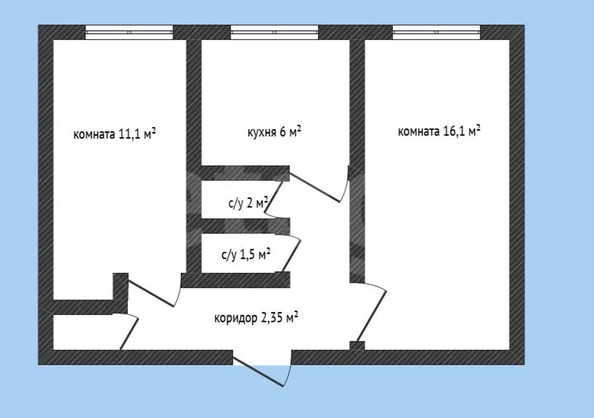 
  Продается 2-комн. квартира 44.5 м². Фото 1.