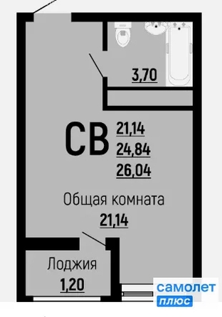 
  Продается студия 26 м², в ЖК Славянка, литера 10. Фото 13.