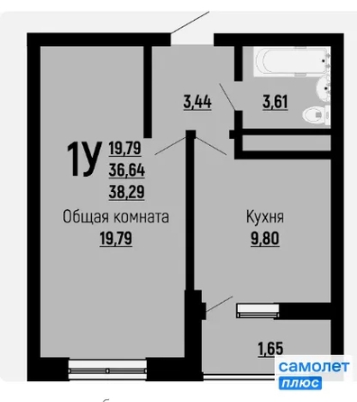 
  Продается 1-комн. квартира 38.3 м², в ЖК Славянка, литера 10. Фото 13.