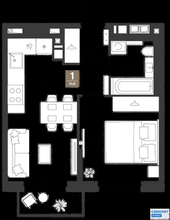 
  Продается 1-комн. квартира 35.7 м², в ЖК ГРЕЙД, литер 14. Фото 19.