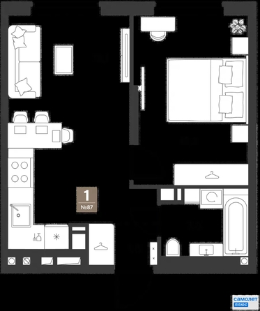 
  Продается 1-комн. квартира 36 м², в ЖК ГРЕЙД, литер 14. Фото 19.