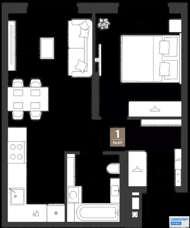
  Продается 1-комн. квартира 38.7 м², в ЖК ГРЕЙД, литер 14. Фото 19.