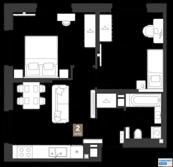 
  Продается 2-комн. квартира 46 м², в ЖК ГРЕЙД, литер 14. Фото 19.
