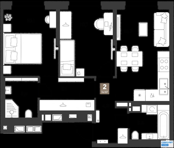 
  Продается 2-комн. квартира 51 м², в ЖК ГРЕЙД, литер 14. Фото 19.