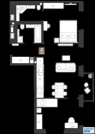 
  Продается 2-комн. квартира 57.4 м², в ЖК ГРЕЙД, литер 14. Фото 19.