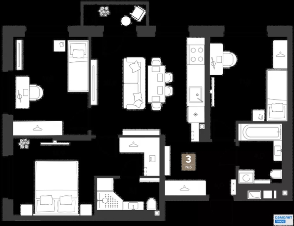 
  Продается 3-комн. квартира 69.9 м², в ЖК ГРЕЙД, литер 14. Фото 19.