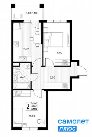 
  Продается 2-комн. квартира 52 м², в ЖК Кипарис, литер 6. Фото 16.