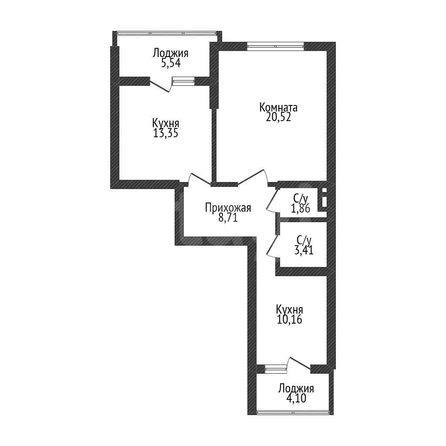 
  Продается 2-комн. квартира 57.5 м². Фото 1.