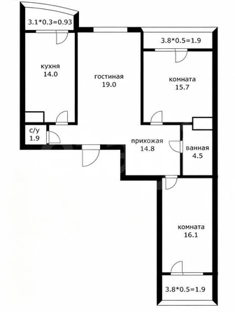 
  Продается 3-комн. квартира 85.1 м², в ЖК Зеленодар, литера 4б. Фото 1.