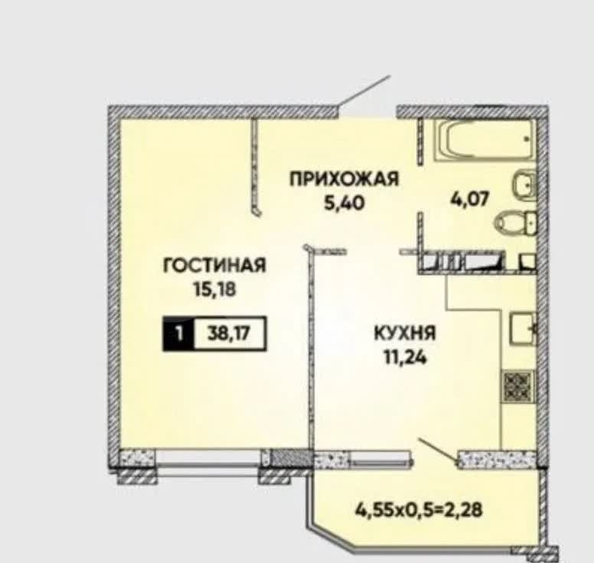 
  Продается 1-комн. квартира 35.5 м², в ЖК Достояние, литера 10. Фото 7.