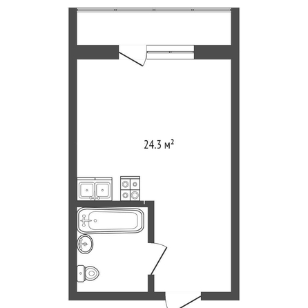 
  Продается студия 24.3 м². Фото 1.
