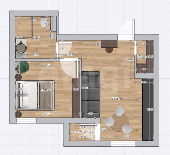 
  Продается 1-комн. квартира 34.4 м². Фото 14.