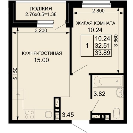 
   Продам 1-комнатную, 33.89 м², Скандинавская ул, 1к6

. Фото 1.