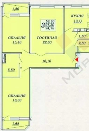 
   Продам 3-комнатную, 91.4 м², Домбайская ул, 12

. Фото 20.