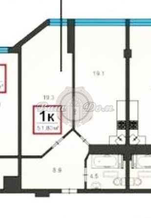 
  Продается 1-комн. квартира 51.8 м². Фото 3.