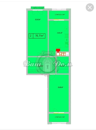 
  Продается 2-комн. квартира 74 м². Фото 20.
