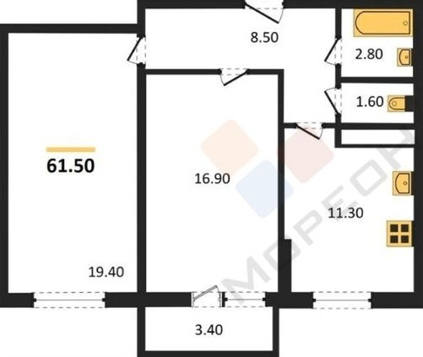 
   Продам 2-комнатную, 60.6 м², Валерия Гассия ул, 4/7лит2

. Фото 19.