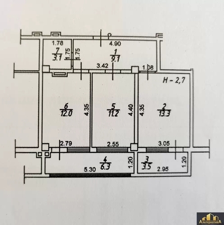 
  Продается 2-комн. квартира 58 м². Фото 12.