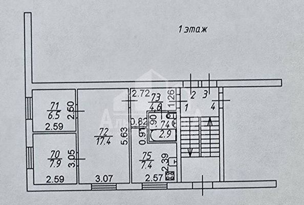 
  Продается 3-комн. квартира, 46 м², Бульварная ул
. Фото 10.