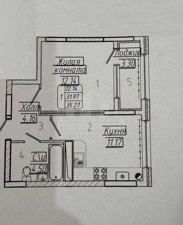 
  Продается 1-комн. квартира 35.27 м². Фото 10.