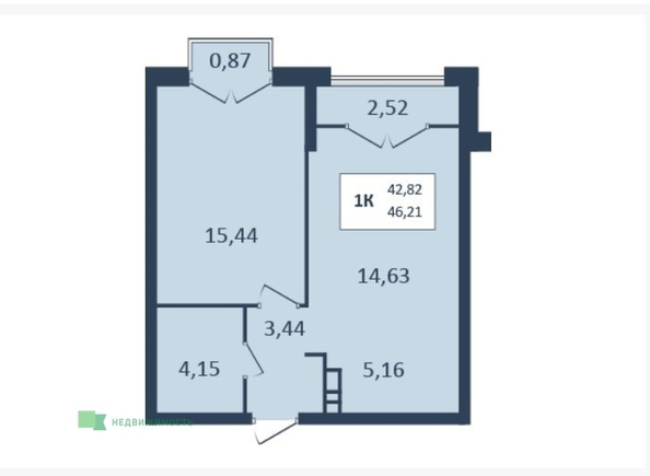 
  Продается 1-комн. квартира 46.21 м², в ЖК Клубный дом Скай. Фото 9.