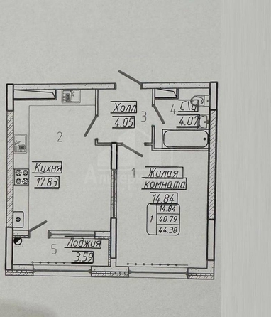 
  Продается 1-комн. квартира, 44.38 м², 40 лет Октября ул
. Фото 12.