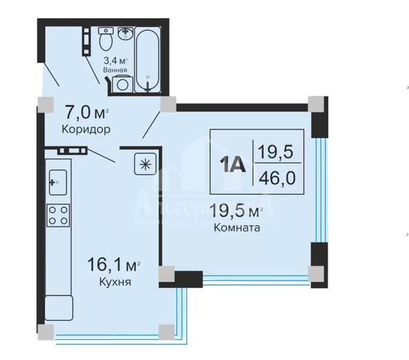 
  Продается 1-комн. квартира 45 м². Фото 1.