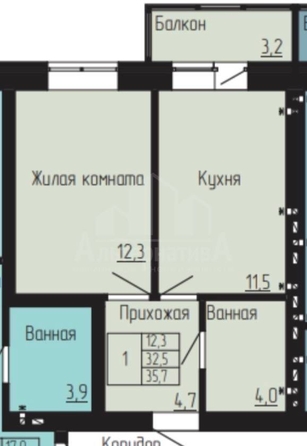 
  Продается 1-комн. квартира 35.7 м². Фото 3.