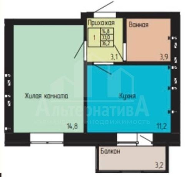 
  Продается 1-комн. квартира 36.2 м². Фото 9.