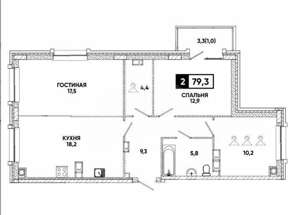 
  Продается 3-комн. квартира 80 м². Фото 1.