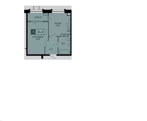 
  Продается 1-комн. квартира 34.8 м². Фото 14.
