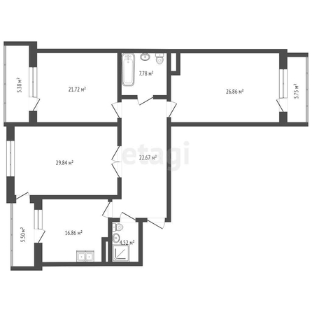 
   Продам 3-комнатную, 66.1 м², Октябрьская ул, 188/2

. Фото 8.