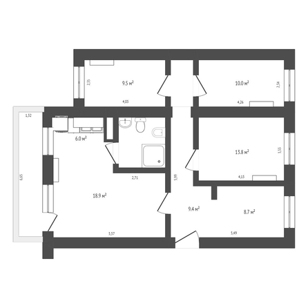 
   Продам 4-комнатную, 138 м², Партизанская ул, 2

. Фото 19.