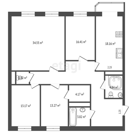 
   Продам 4-комнатную, 143.7 м², Партизанская ул, 2

. Фото 29.